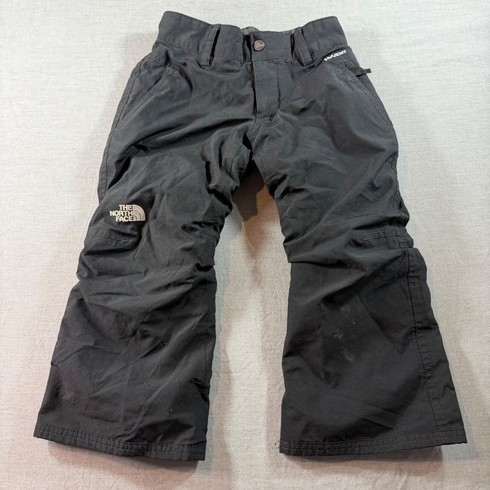 The North Face HyVent Snow Pants Girls XS 6‎ Black Good Waterproof Insulated
